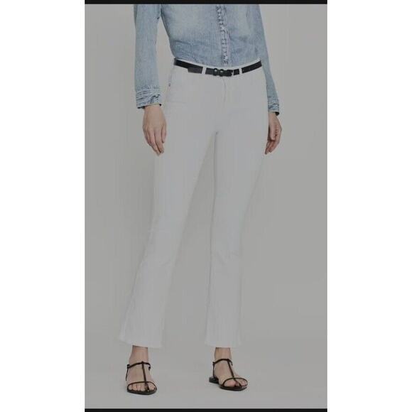 New women's sz 2 Frame Le crop mini boot cut high rise white pants trouser dress - Picture 1 of 8
